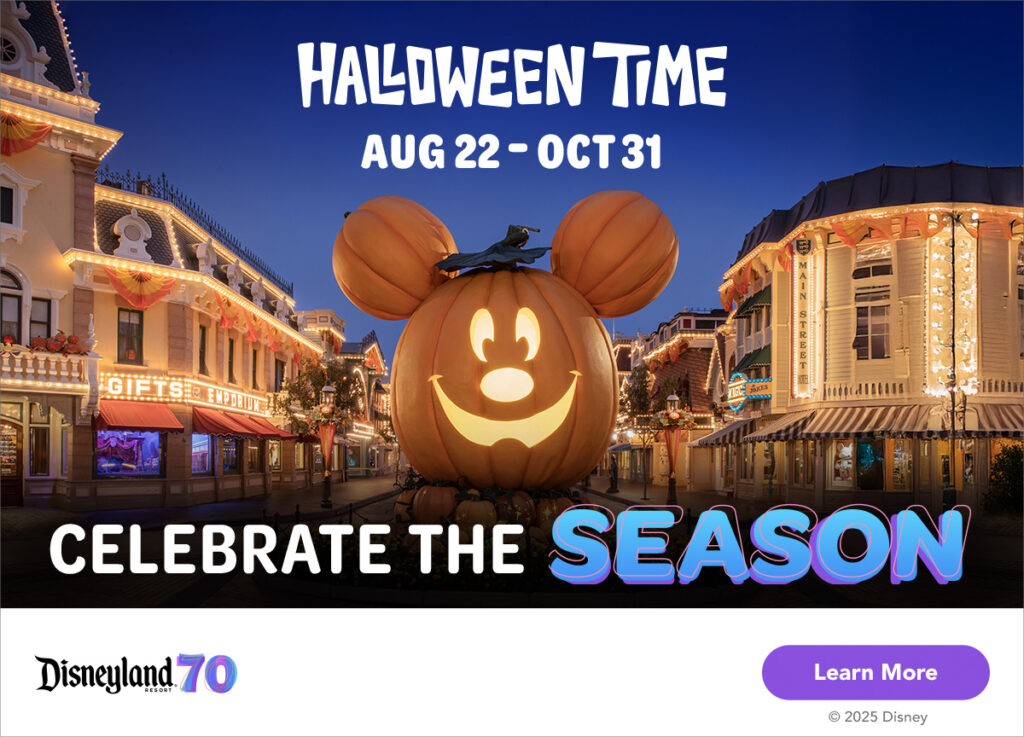 Halloween Time at the Disneyland Resort ticket store banner