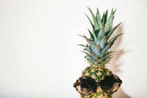 Picture of a pineapple wearing sunglasses