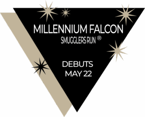 Millennium Falcon Smugglers Run, Debuts May 22.  graphic links to Disney page